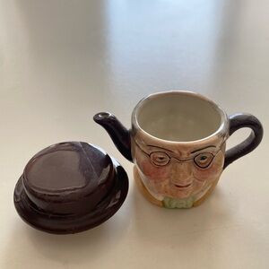 Vintage Artone England Mr. Pickwick Mini Antique hand painted ceramic teapot